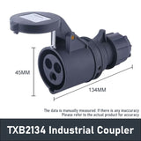 -TXB-B Industrial Plug And Coupler Waterproof IP44 IP67 3Pins 16A Power Socket For Stage Lighting Equipment