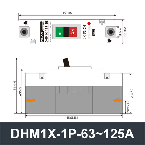 DHM1X-1P Molded Case Circuit Breaker