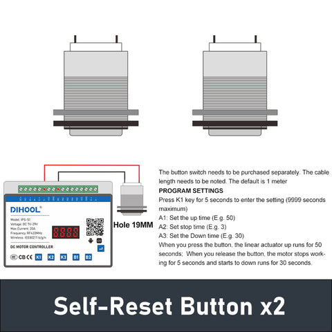 Single Button Serial Controller DC Motor serial port Controller For Electric Linear Motion Actuator ...